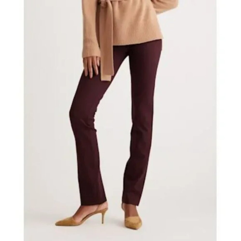Quince Straight-Leg Pants in Wine